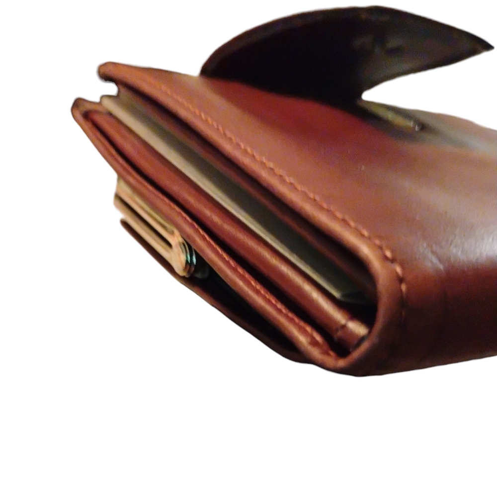 vintage Rolfs Brown Leather Wallet With Kisslock - Picture 3 of 11